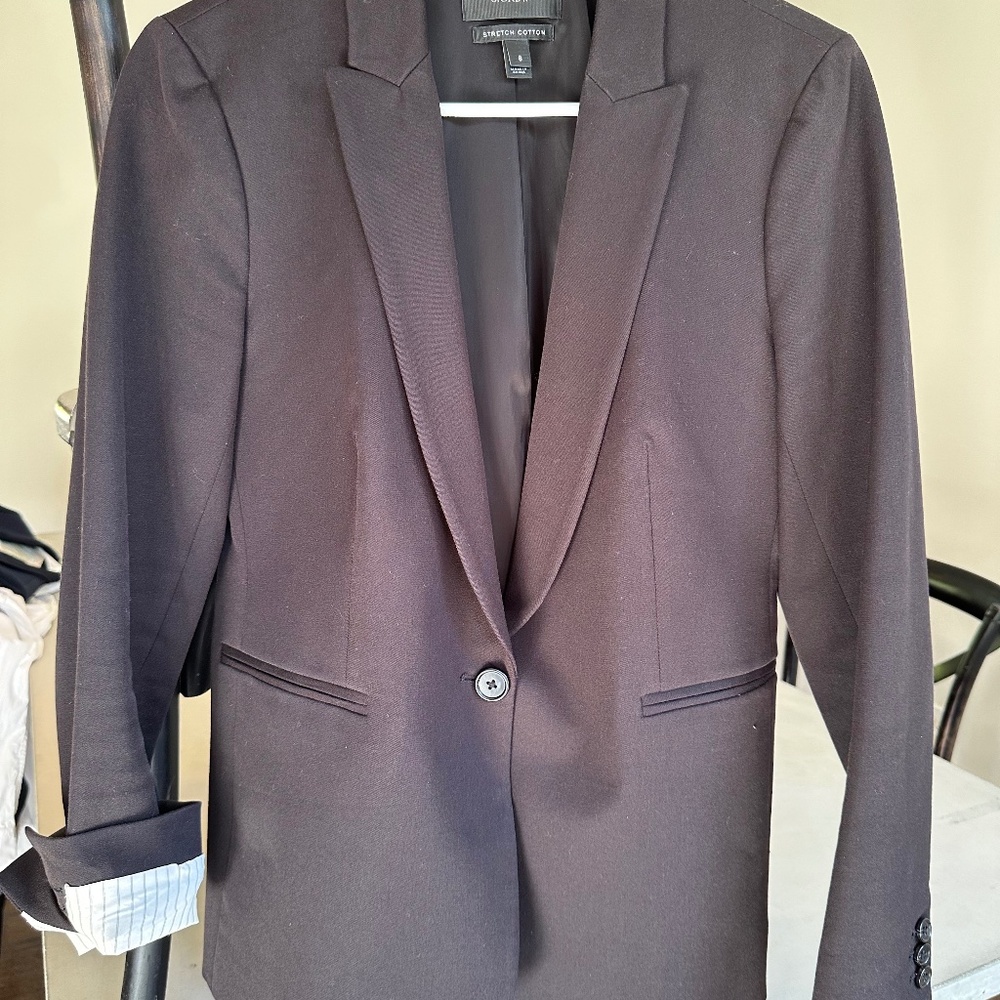 J crew black cotton blazer sz 8